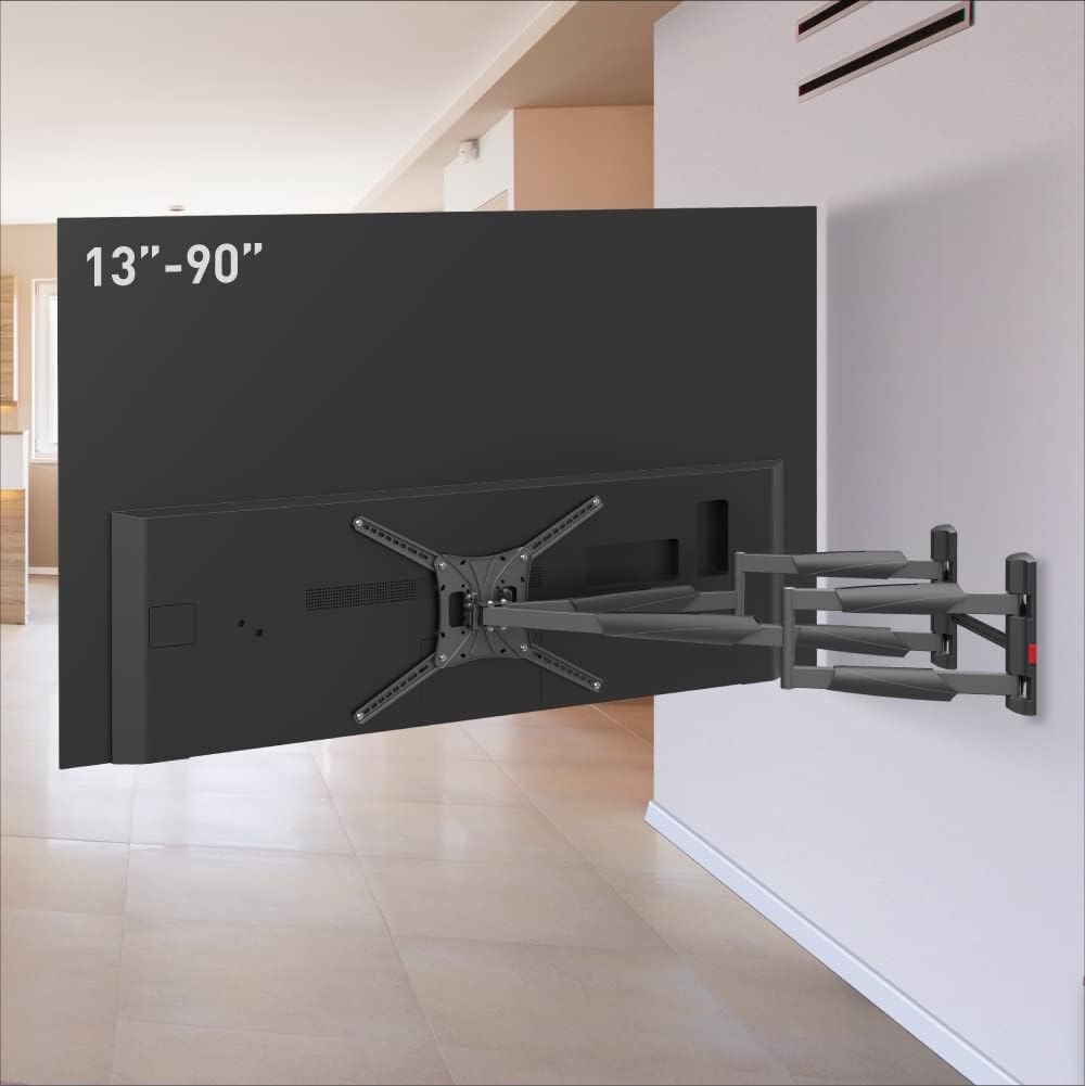 Barkan BM466XP 13"-90" Dual Arm Full Motion Articulating TV Wall Mount with Xtra Long Arm