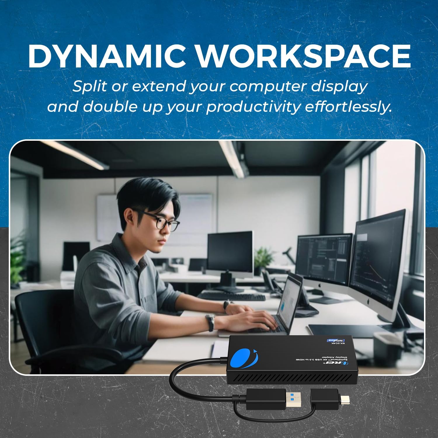 OREI SplitExtend 4K HDMI Splitter Extended Display for Dual Monitor