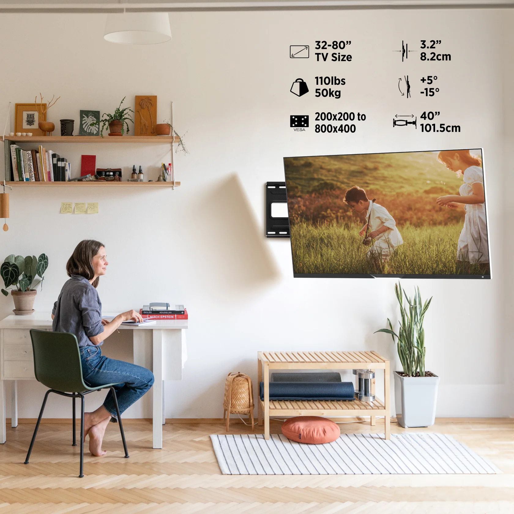 ONE by Promounts OMAXL-6401 32-Inch to 80 Inch Extra-Large Articulating TV Wall Mount