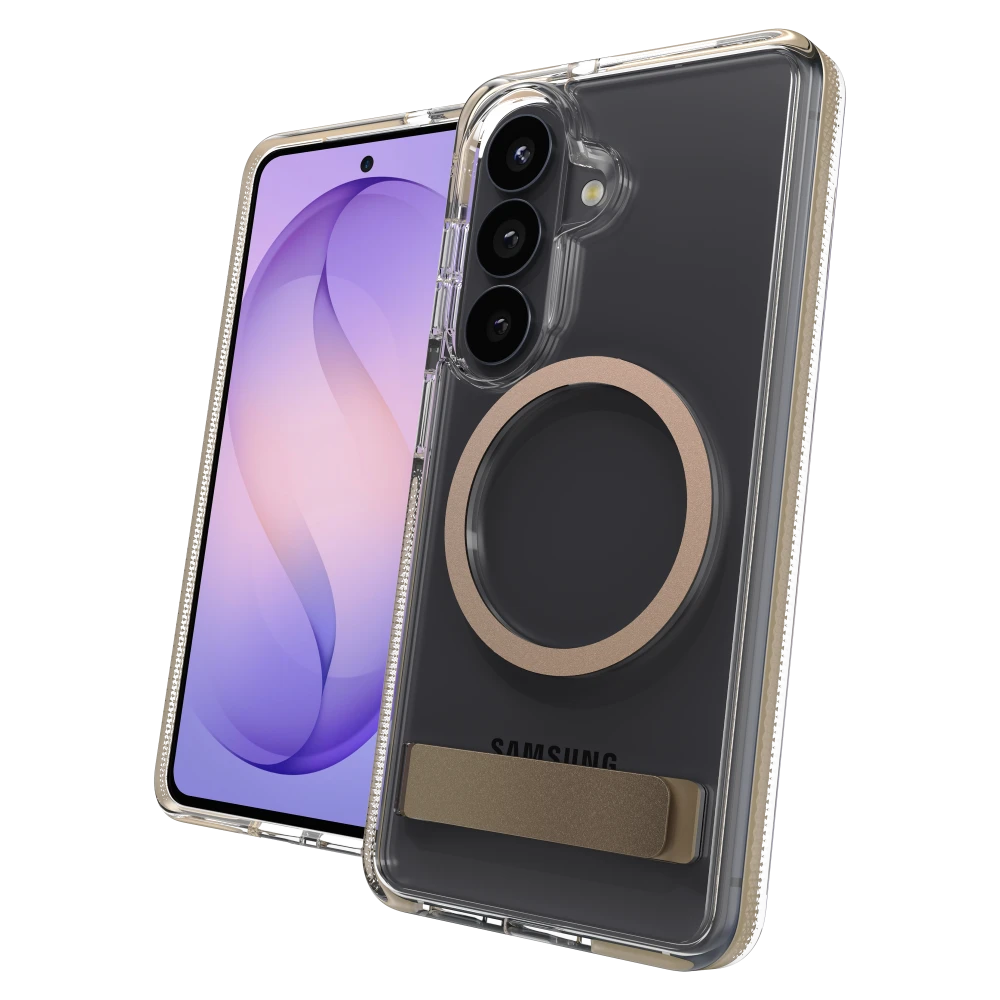 ZAGG - Santa Cruz Snap Case with Kickstand for Samsung Galaxy S26 - Titanium Gray