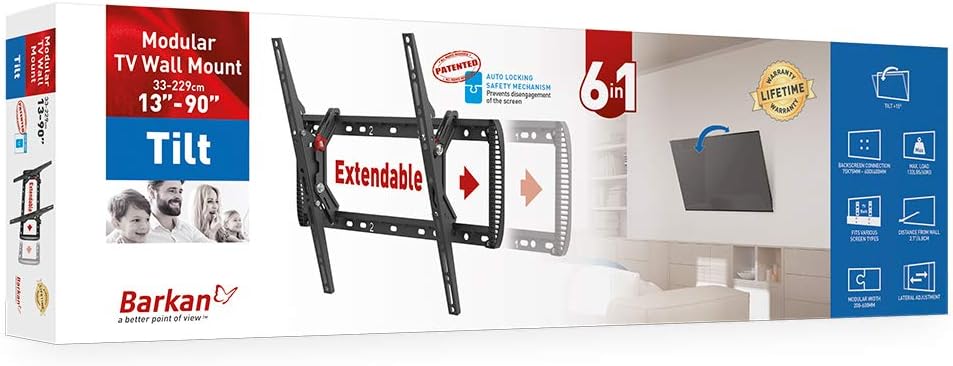 Barkan BM410T 13"-90" Extendable Auto Locking Tilt TV Wall Mount