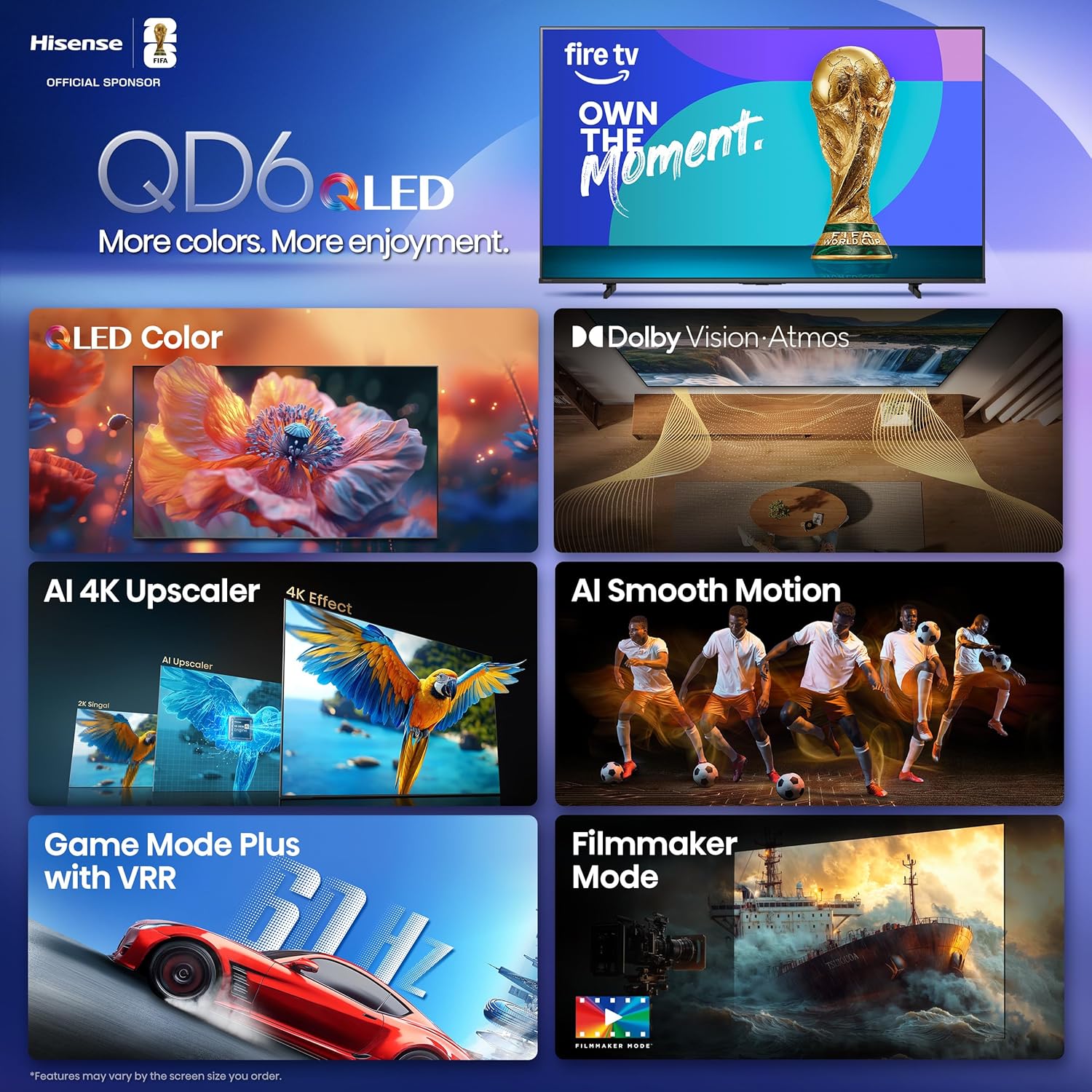 Hisense 65” QD6 Series Hi-QLED 4K UHD Smart Fire TV