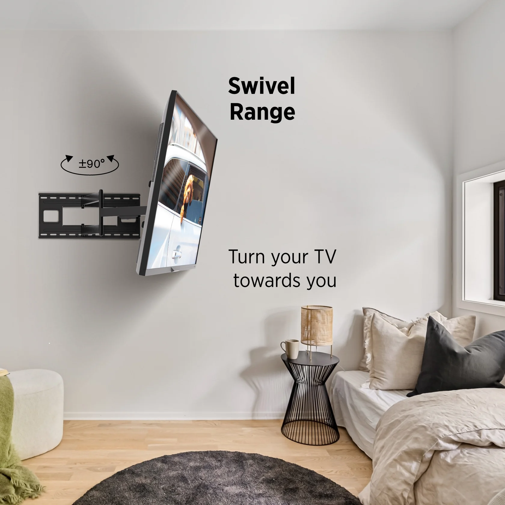 ONE by Promounts OMAXL-6401 32-Inch to 80 Inch Extra-Large Articulating TV Wall Mount