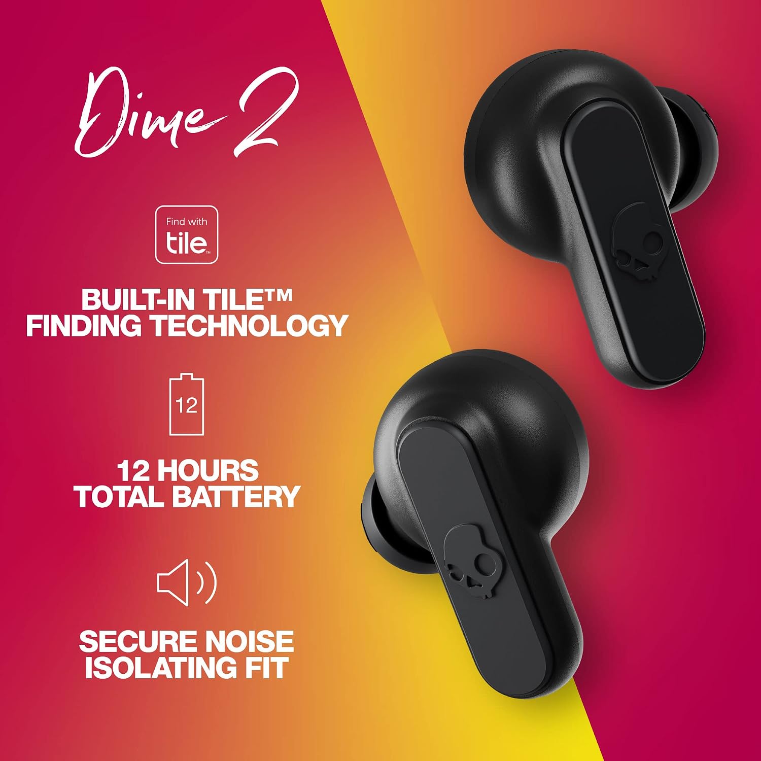 Skullcandy Dime 2 TWS Bluetooth In-Ear Earbuds with Mic and Charging Case