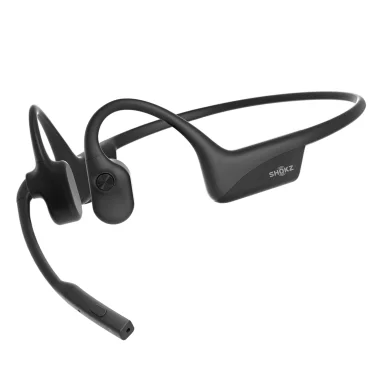 Shokz OpenComm 2 Bone-Conduction Open-Ear Bluetooth Headset with Swivel Microphone and Carrying Case