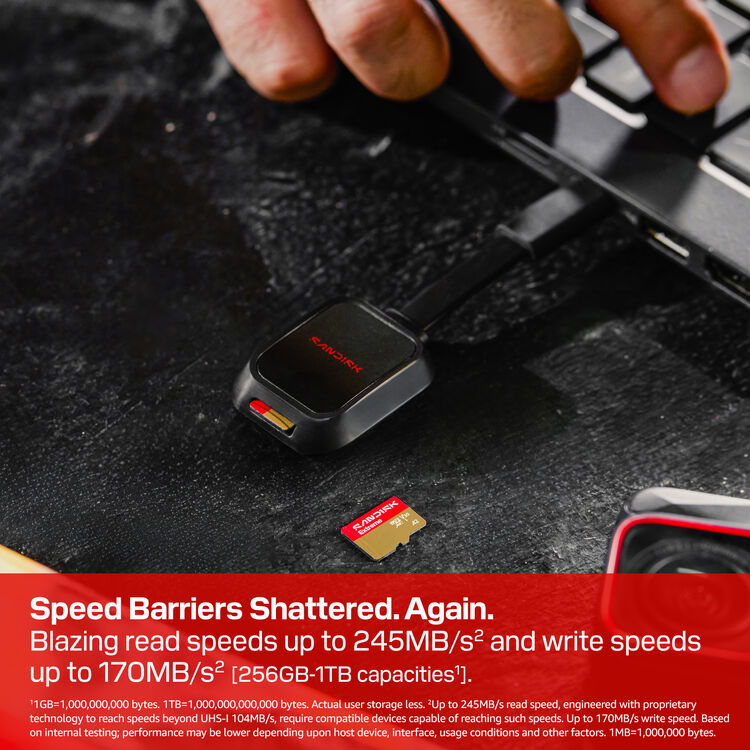 SanDisk Extreme UHS-I microSDXC Memory Card with SD Adapter