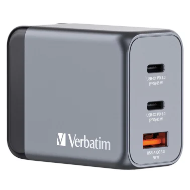Verbatim® 65-Watt 3-USB-Port GaN Wall Charger