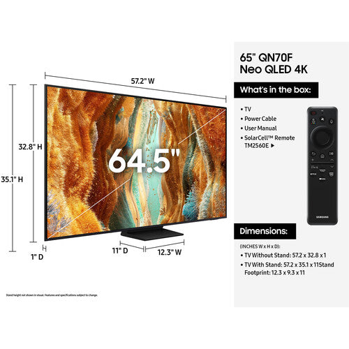 Samsung QN70F Series 65" Neo QLED Mini-LED 4K UHD HDR Smart TV (2025)