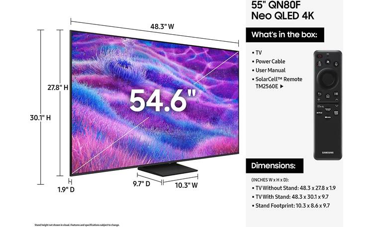 Samsung QN80F Series 55" Neo QLED Mini-LED 4K UHD HDR Smart TV (2025)