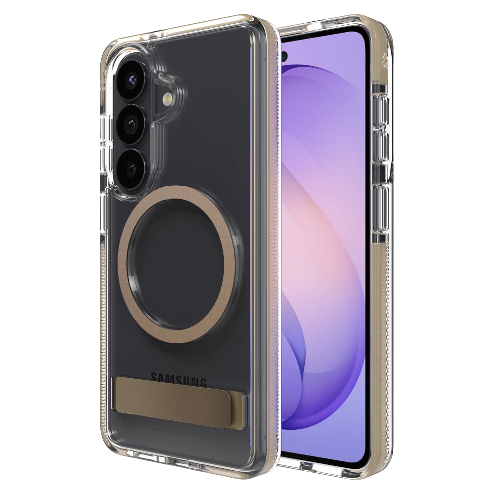 ZAGG - Santa Cruz Snap Case with Kickstand for Samsung Galaxy S26 - Titanium Gray