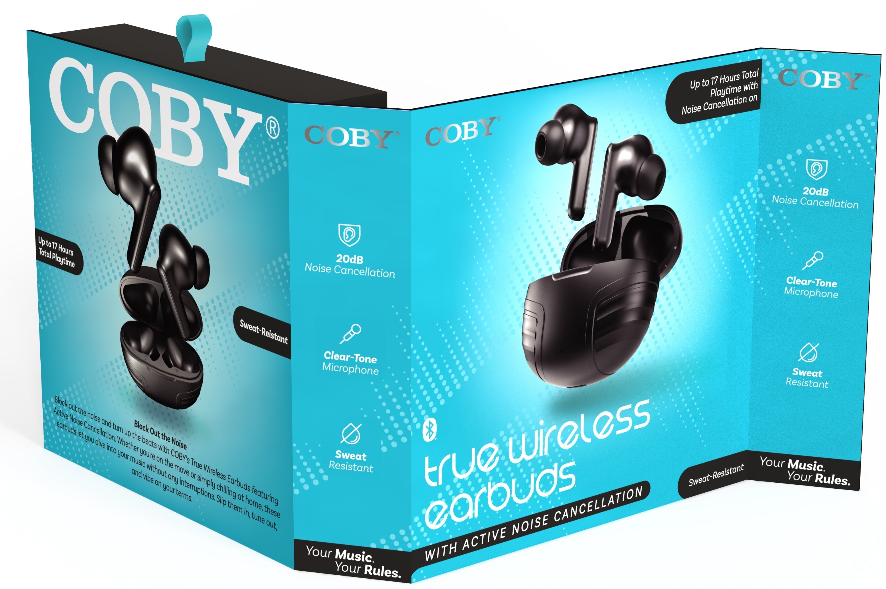 Coby CETW631 Noise Cancelling True Wireless Earbuds with Charging Case