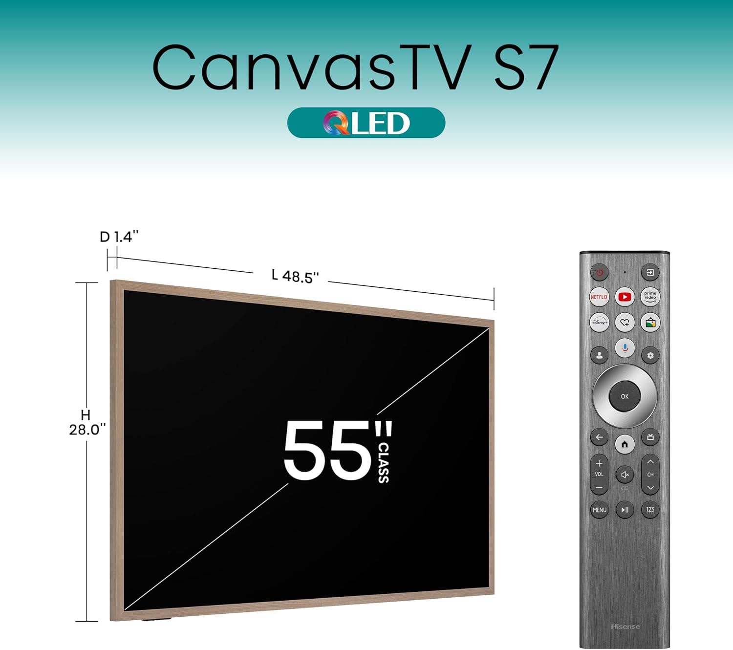 Hisense S7 55" CanvasTV 4K QLED Google TV