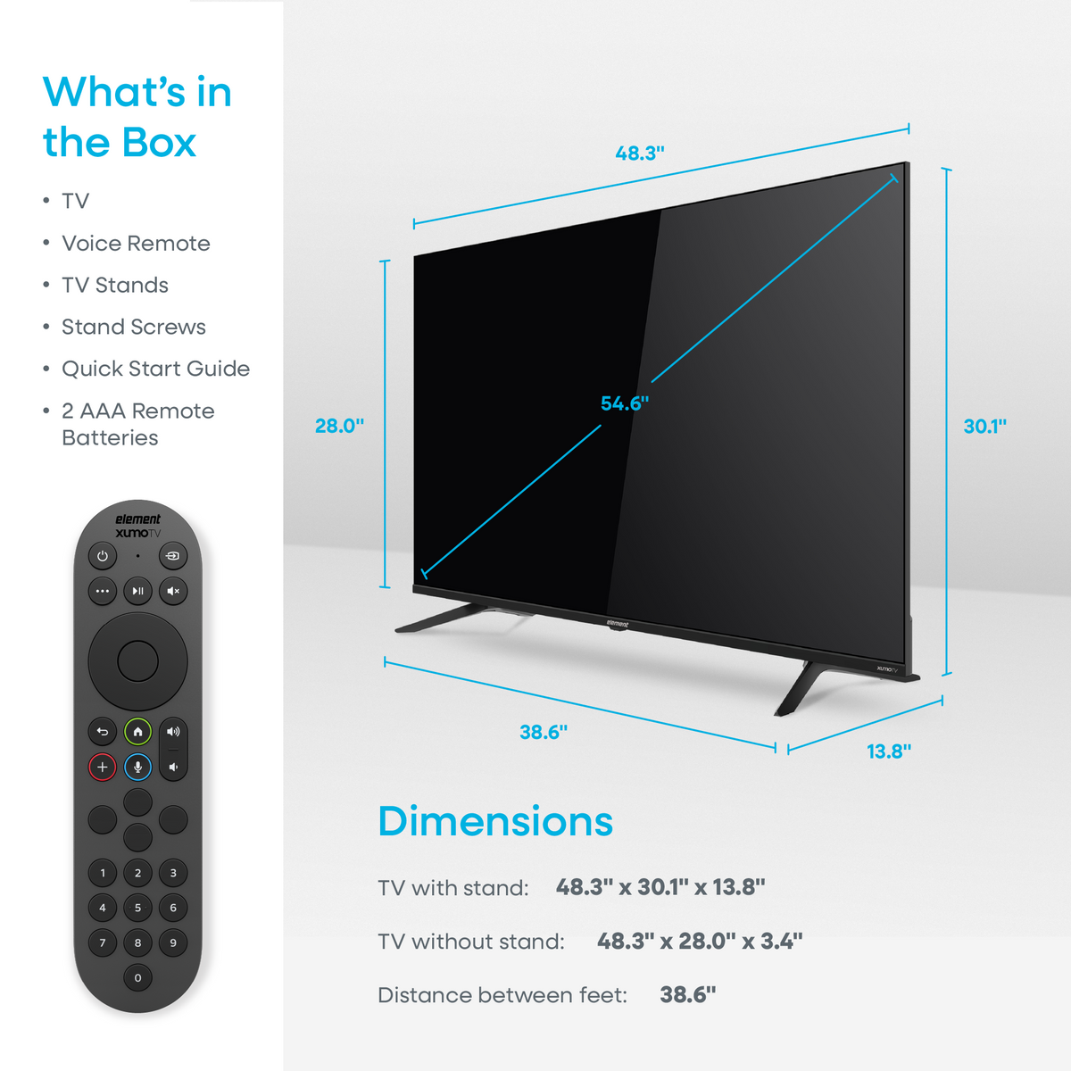 Element 55” 4K UHD HDR Frameless Xumo TV