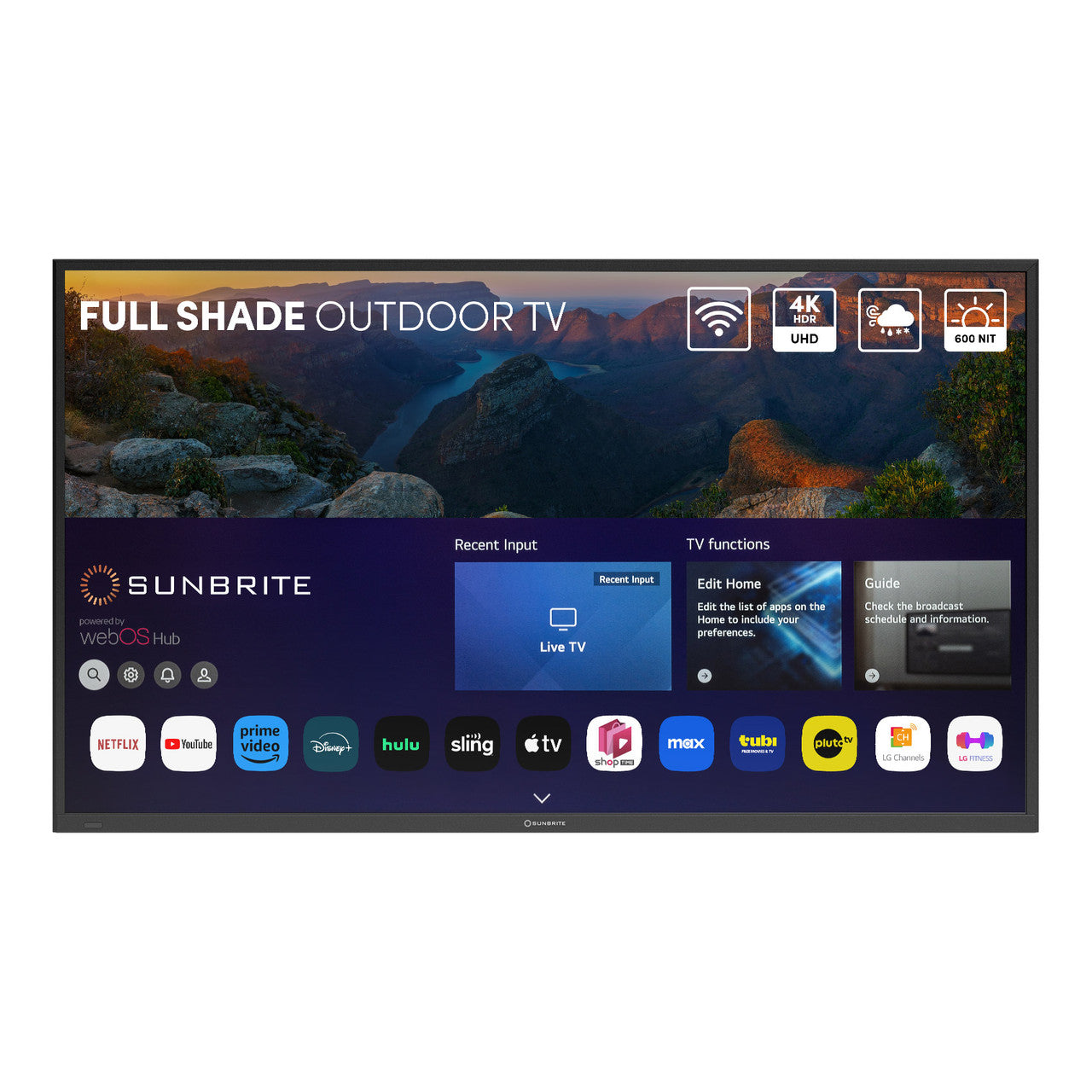 65" Veranda 4 Series - Smart Outdoor TV - Full Shade - 4K UHD HDR SB-V4-65-BL