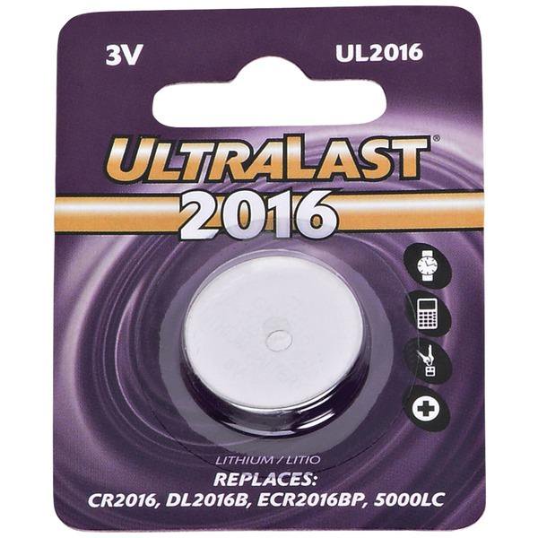 Ultralast 3V UL2016 Lithium Coin Cell Battery