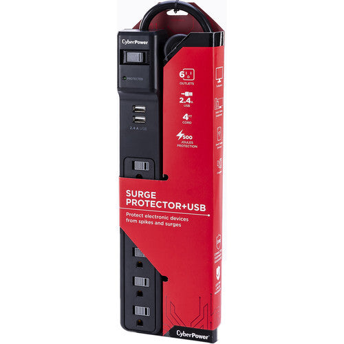 CyberPower P604URC1 6-Outlet Surge Protector + USB