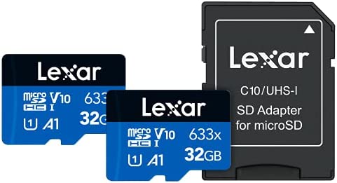 Lexar High-Performance BLUE Series 32 GB 633x UHS-I microSDHC™ Memory Cards with SD Adapter, 2 Pack