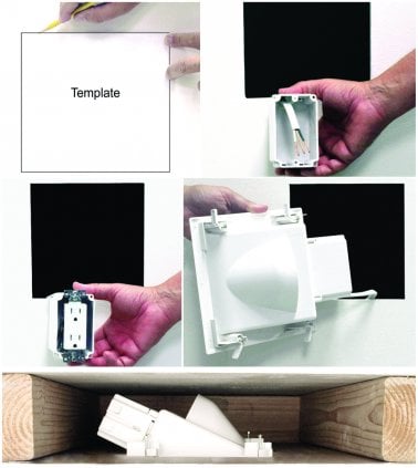 Datacomm Recessed Low Voltage Media Plate with Duplex Receptacle