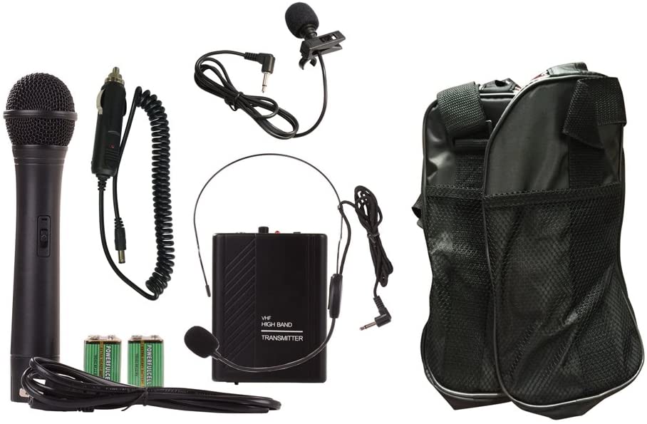 Pyle PWMA1216BM Portable Outdoor PA Speaker Amplifier System & Microphone Set with Bluetooth Wireless Streaming