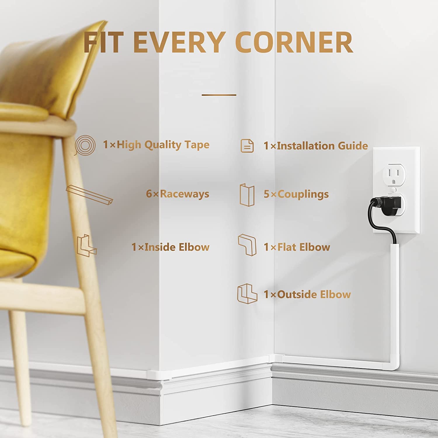 Delamu CC03 One-Cord Cable Raceway Cover