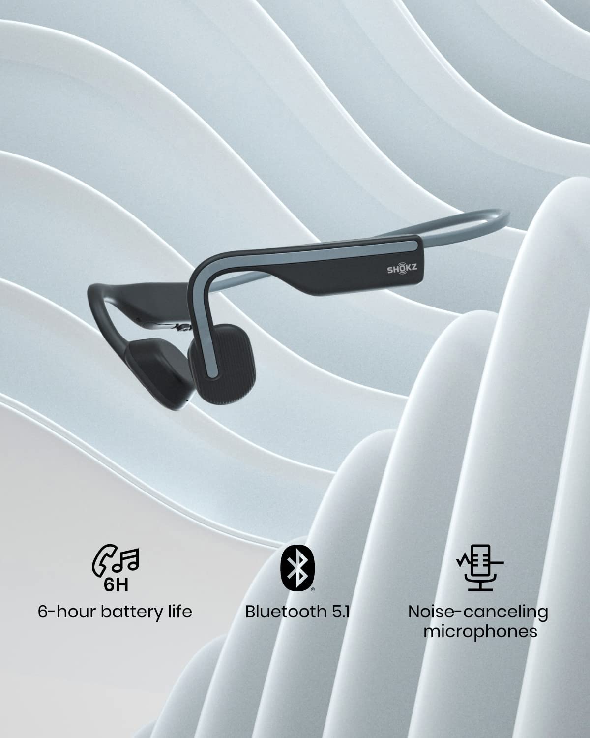 Shokz OpenMove Bone-Conduction Open-Ear Sport Headphones with Microphone