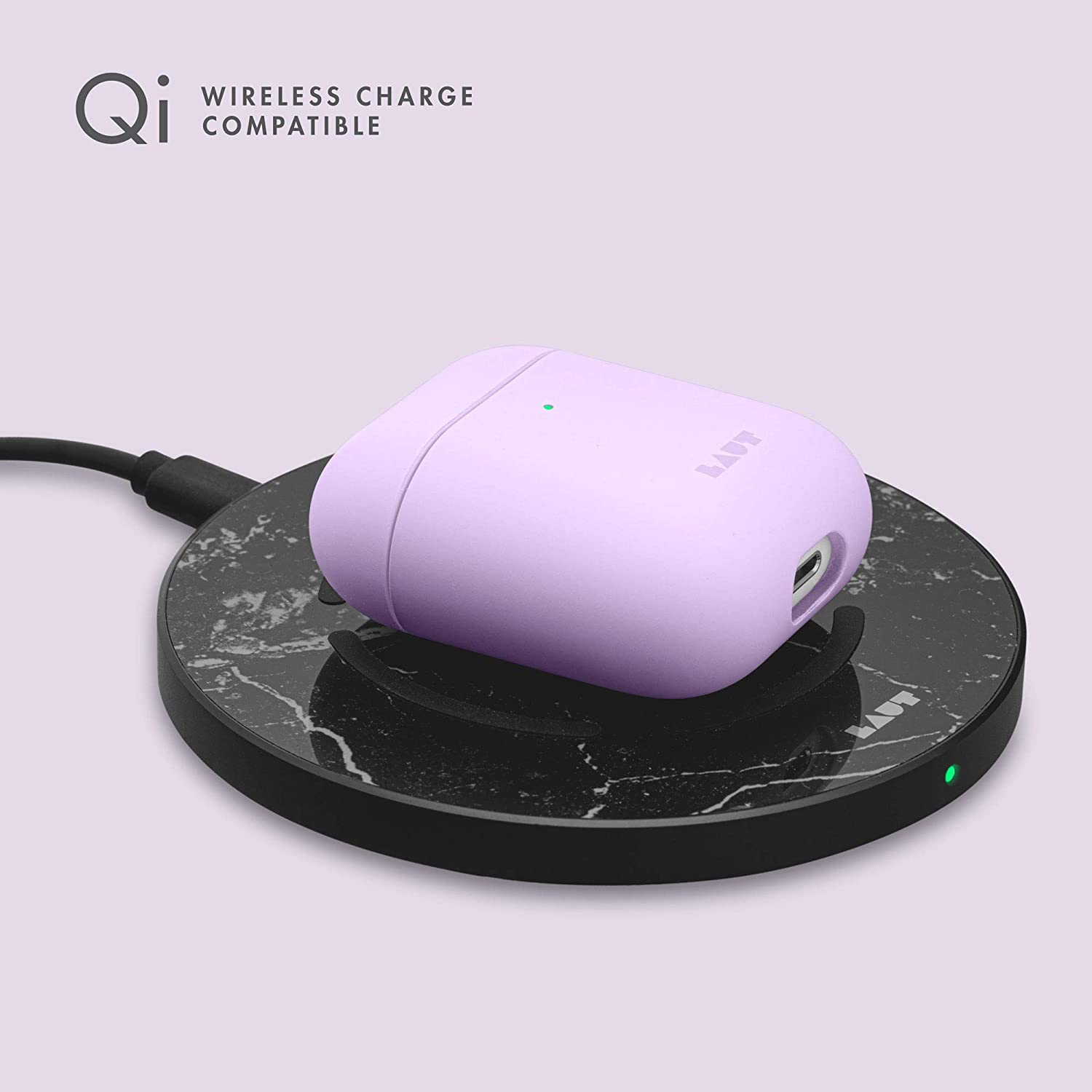 LAUT - Huex Pastels for AirPods 1 & 2 Charging Case | Silky Rubber Finish | Ultra Lightweight | Front LED Visible