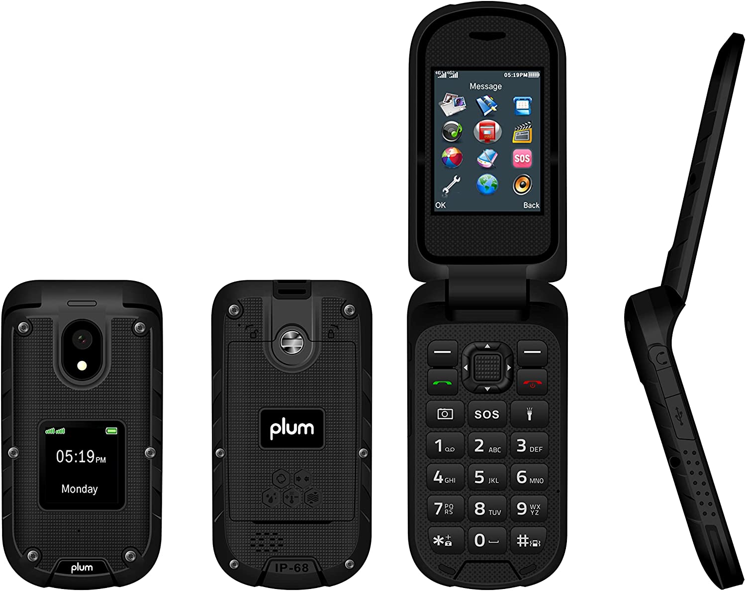 Plum Ram Plus (4G VoLTE) Rugged Water Proof Flip Phone