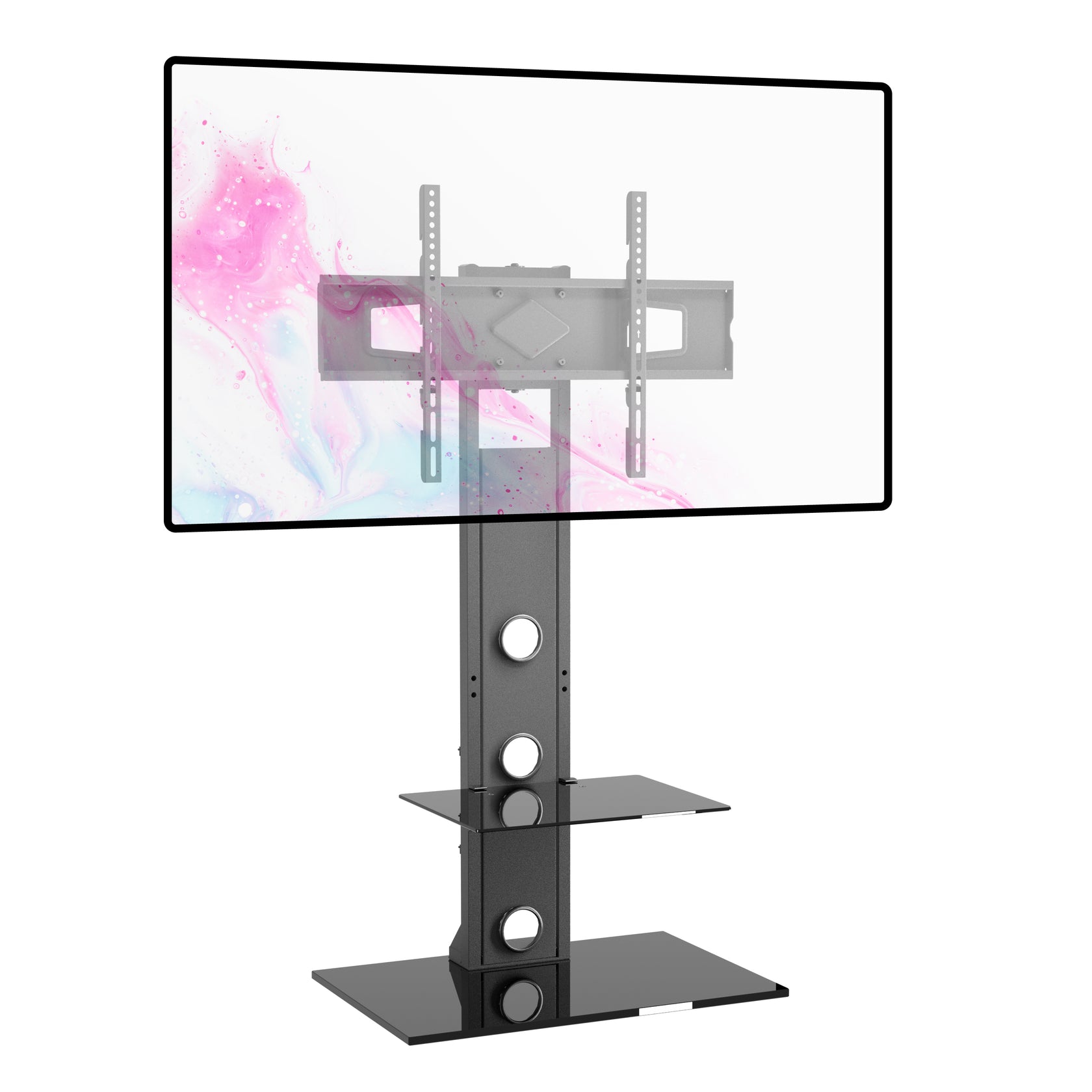 ProMounts ATMSS6401-02 37" to 70" Swivel TV Stand Mount With Shelves
