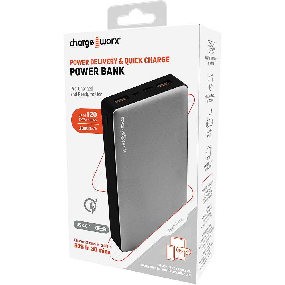 Chargeworx 20000mAh Power Delivery & Quick Charge Power