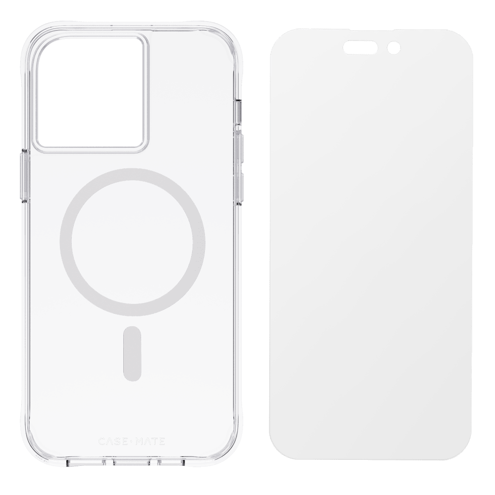 Case Mate Apple iPhone 14 Pro Max Protection Pack Magsafe Case and Glass Screen Protector (Black)
