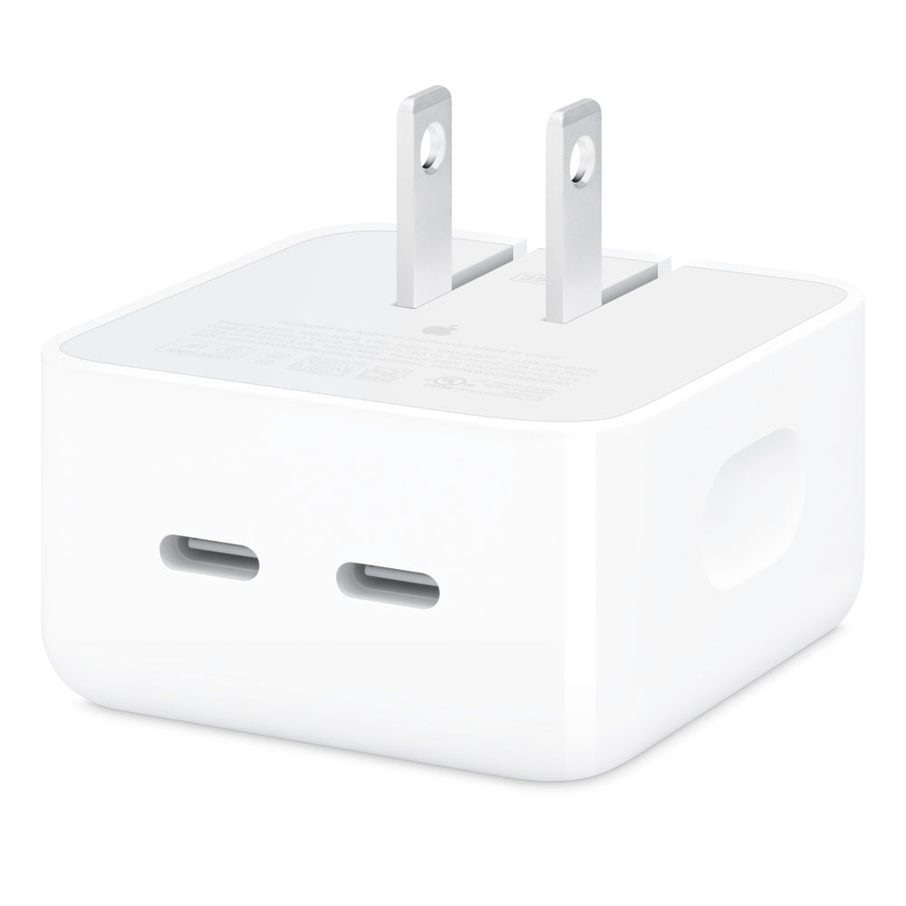 Apple OEM- 35W Dual USB-C Port Compact Power Adapter | Folding Prongs