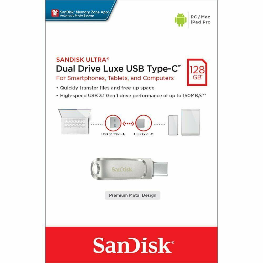 SanDisk Ultra Dual Drive Luxe USB 3.1 Flash Drive (USB Type-C / Type-A)