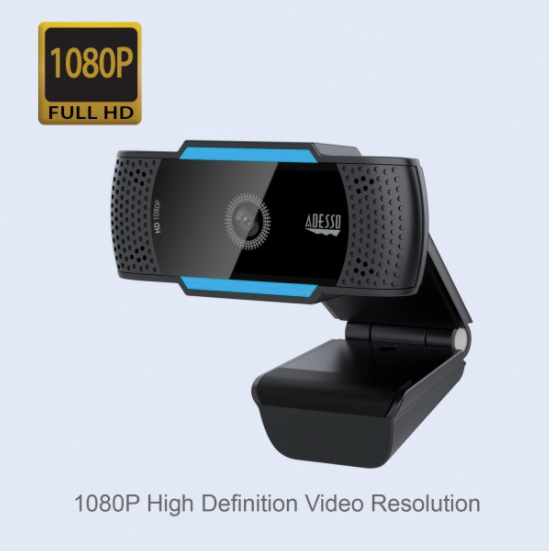 Adesso Cybertrack H5 1080p HD USB Auto Focus Webcam with Built-In Dual Microphone