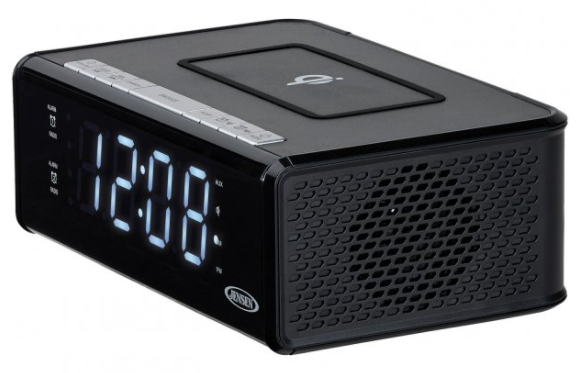 Jensen Dual Alarm Clock Radio with Qi Charging