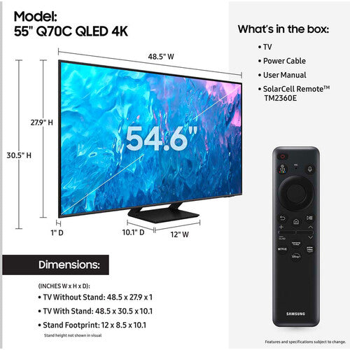Samsung Q70C 55" Class QLED 4K Smart TV (2023)