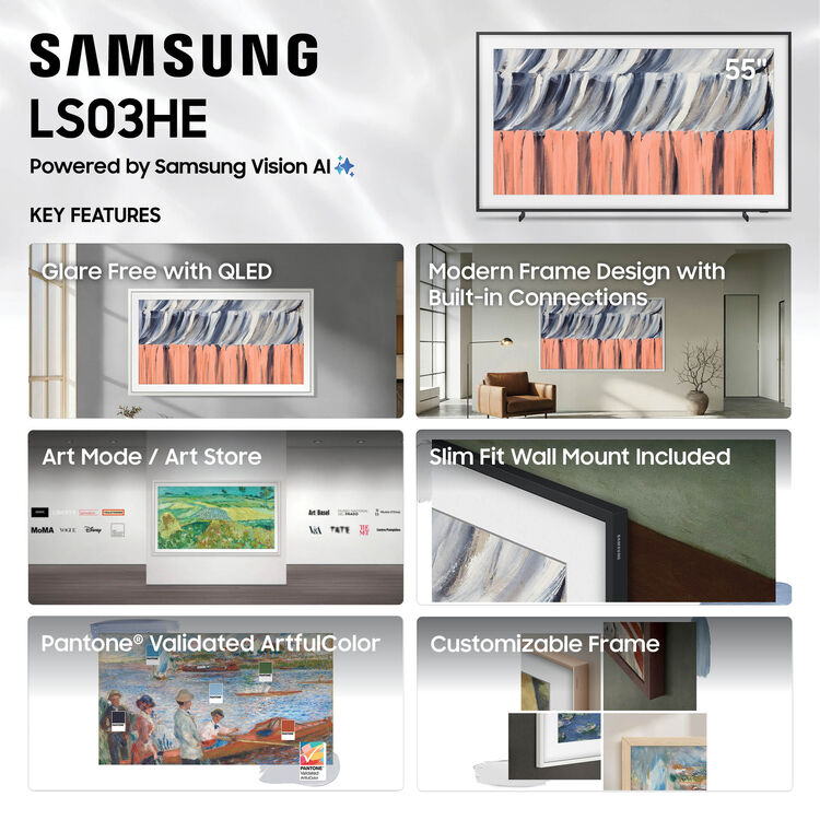 Samsung LS03HE The Frame 65" 4K HDR Smart QLED TV (2026)
