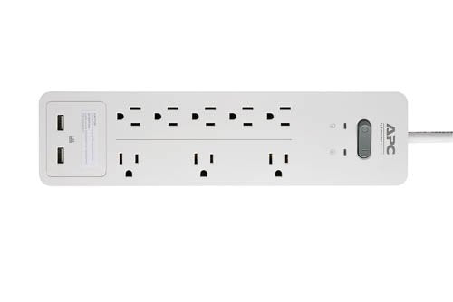 APC Home Office SurgeArrest® 8-Outlet Power Strip with 2 USB Charging Ports