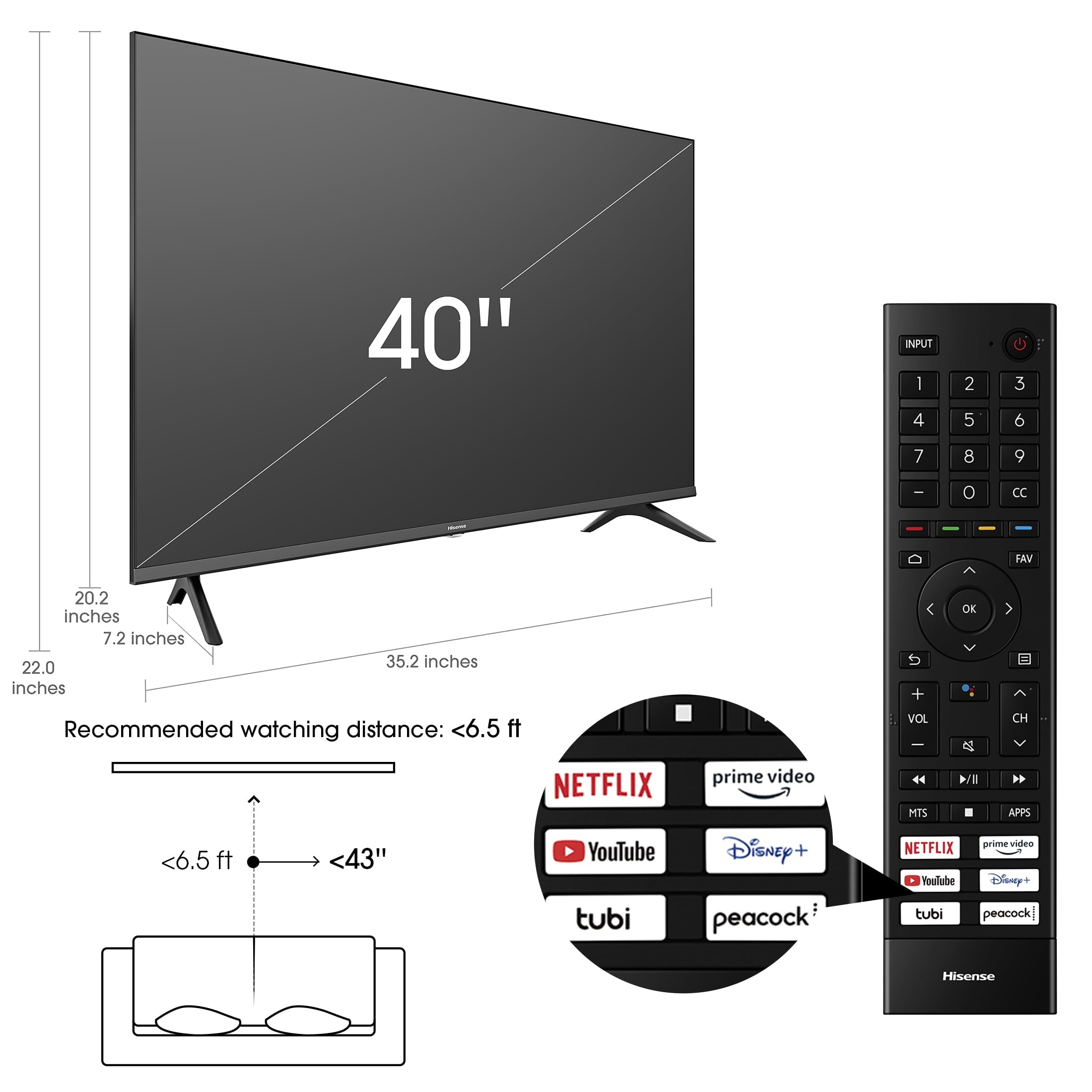 Hisense A4 Series 40 Inch Class HD Smart Android TV