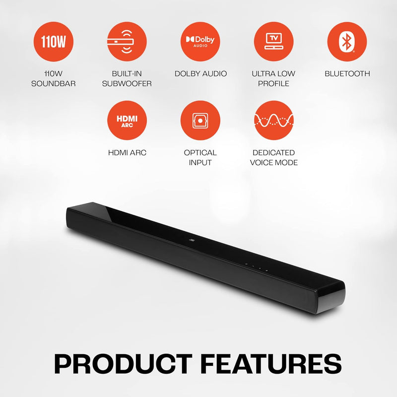 JBL Cinema SB120 110W Soundbar with Built-In Subwoofer and Remote