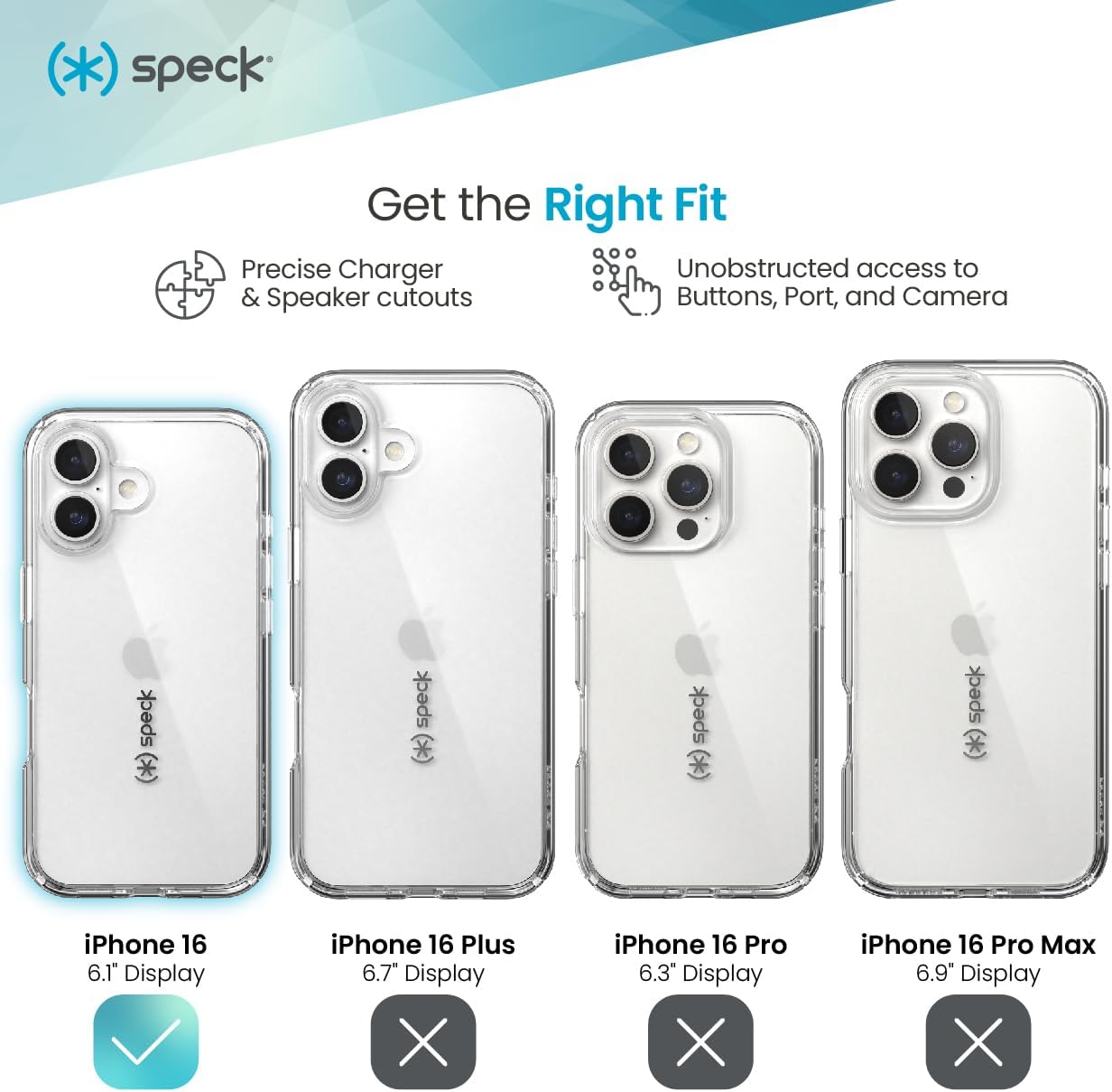 Speck - Gemshell Case for Apple iPhone 16 - Clear