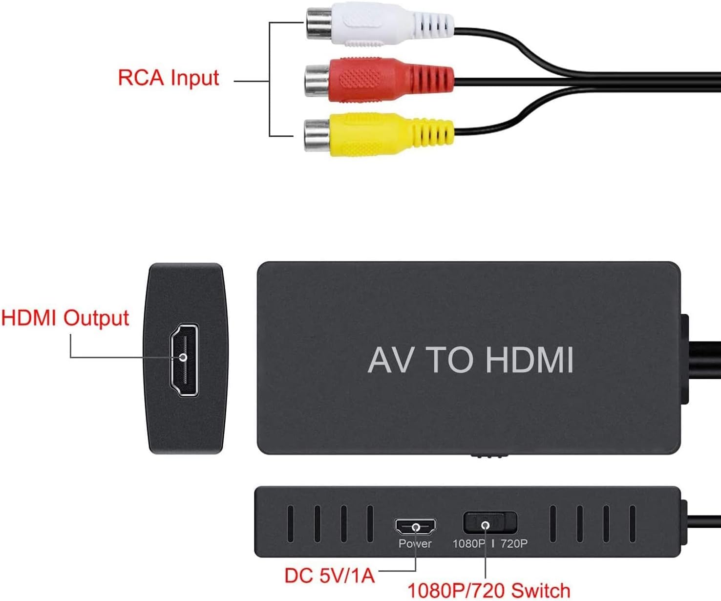 Composite Video (RCA) to HDMI Adapter