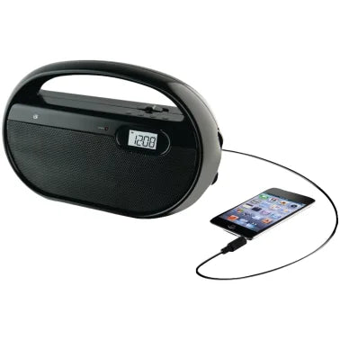 GPX® AM/FM Portable Clock Radio, Black