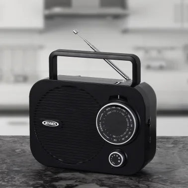 JENSEN® Portable AM/FM Radio with Telescoping Antenna, Black, MR-550