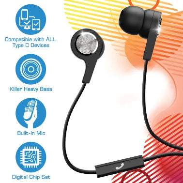 Maxell® Sync Up Wired In-Ear Earbuds with In-Line Mic and USB-C® Connector