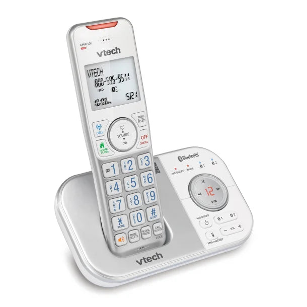 VTech® Bluetooth® DECT 6.0 Expandable Cordless Phone with Connect to Cell™ and Answering System (1 Handset; Silver)