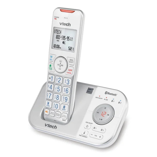 VTech® Bluetooth® DECT 6.0 Expandable Cordless Phone with Connect to Cell™ and Answering System (1 Handset; Silver)