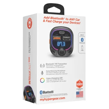 HyperGear® IntelliCast Road FM Transmitter Car Charger, Black