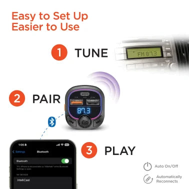 HyperGear® IntelliCast Road FM Transmitter Car Charger, Black