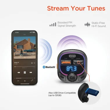 HyperGear® IntelliCast Road FM Transmitter Car Charger, Black