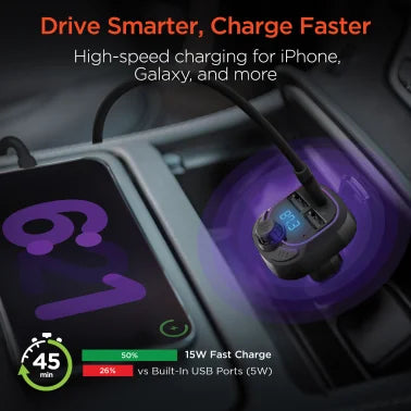 HyperGear® IntelliCast Road FM Transmitter Car Charger, Black
